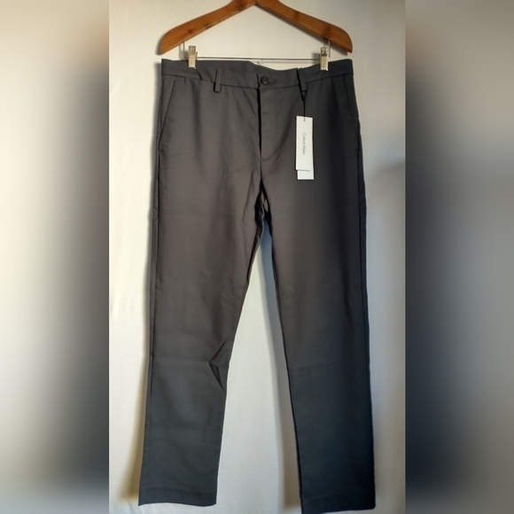 Calvin Klein Men's Modern Stretch Trouser Waist Size 34 Grey Pant - Picture 2 of 6